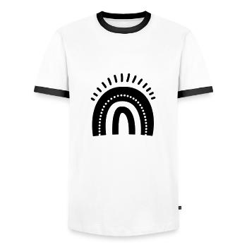 Rainbow - Men's Ringer Shirt - white/black - Front - AI Model Female 172 light (172cm) & AI Model Male 178 dark (178cm)