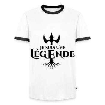Je suis une légende - T-shirt contrasté Homme - blanc/noir - Devant - AI Model Female 172 light (172cm) & AI Model Male 178 dark (178cm)