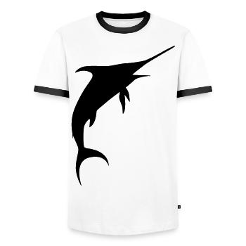 marlin fish animal - T-shirt contrasté Homme - blanc/noir - Devant - AI Model Female 172 light (172cm) & AI Model Male 178 dark (178cm)