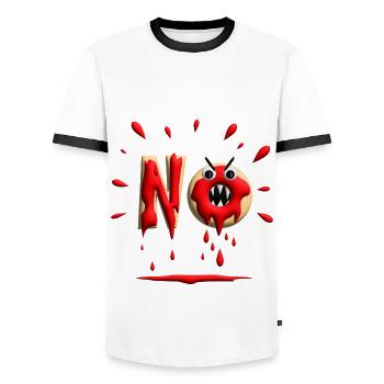 Donut mit bissigen No. - Männer Kontrast-T-Shirt - Weiß/Schwarz - Vorne - AI Model Female 172 light (172cm) & AI Model Male 178 dark (178cm)