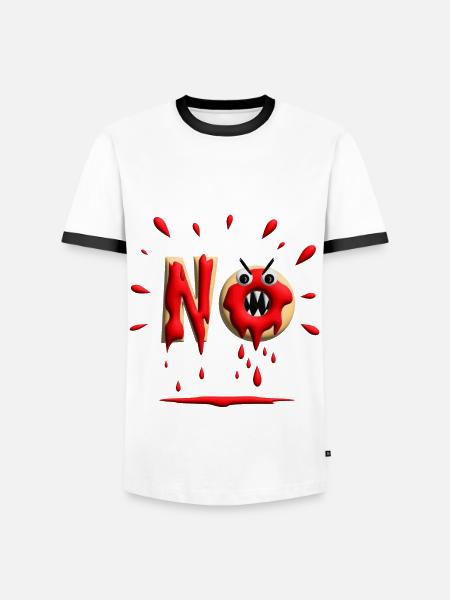 Donut mit bissigen No. - Männer Kontrast-T-Shirt - Weiß/Schwarz
