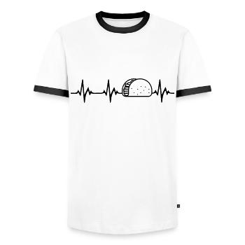Tacos Heartbeat - Men's Ringer Shirt - white/black - Front - AI Model Female 172 light (172cm) & AI Model Male 178 dark (178cm)