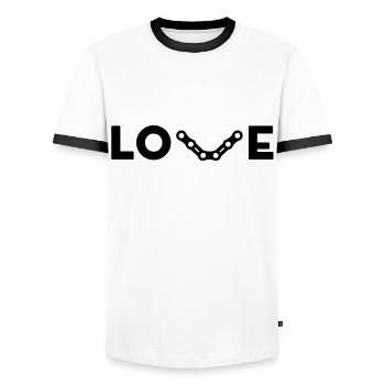 I LOVE BICYCLES - Men's Ringer Shirt - white/black - Front - AI Model Female 172 light (172cm) & AI Model Male 178 dark (178cm)