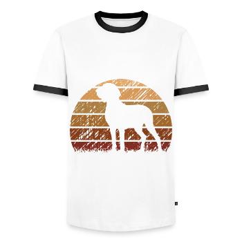Bracco Italiano Dog Vintage Silhouette - Men's Ringer Shirt - white/black - Front - AI Model Female 172 light (172cm) & AI Model Male 178 dark (178cm)