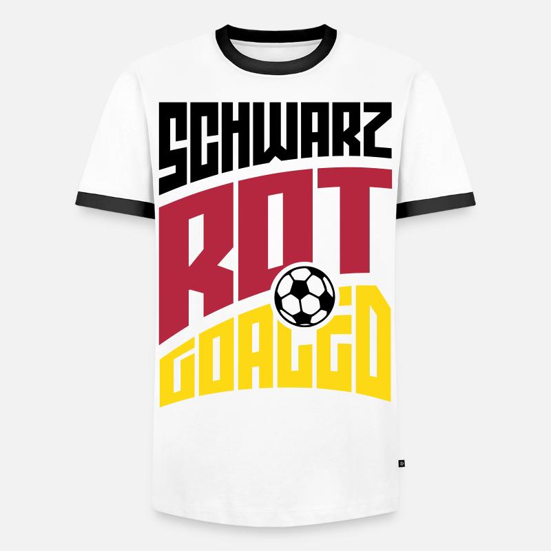 Schwarz Rot Goaled - Men's Ringer Shirt - white/black