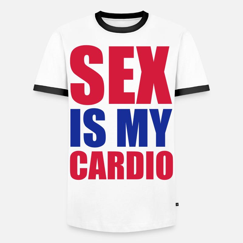 Cardio - Männer Kontrast-T-Shirt - Weiß/Schwarz