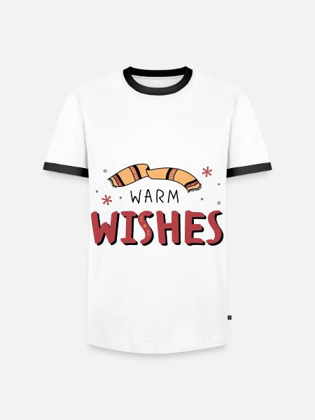 Warm Wishes Merry Christmas - Männer Kontrast-T-Shirt - Weiß/Schwarz
