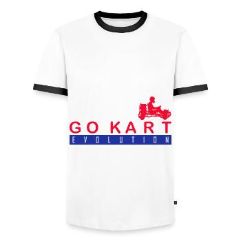 Go Kart Fahren Go-Kart Liebhaber Geschenkidee - Männer Kontrast-T-Shirt - Weiß/Schwarz - Vorne - AI Model Female 172 light (172cm) & AI Model Male 178 dark (178cm)