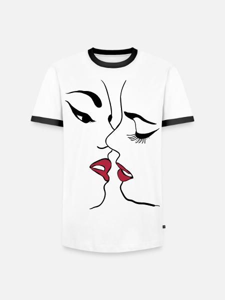 Lesbian - Men's Ringer Shirt - white/black