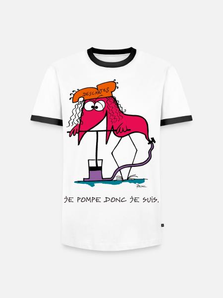 Je pompe donc je suis... - T-shirt contrasté Homme - blanc/noir