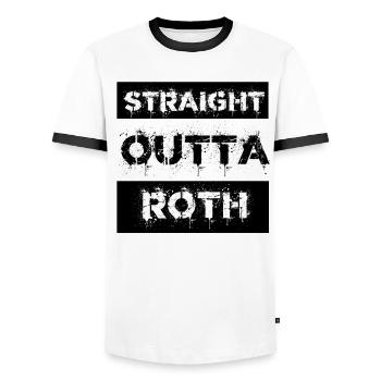 Straight Outta Roth Geschenk Stadt - Männer Kontrast-T-Shirt - Weiß/Schwarz - Vorne - AI Model Female 172 light (172cm) & AI Model Male 178 dark (178cm)