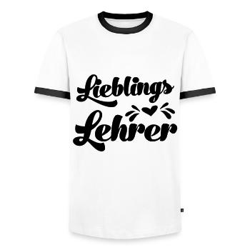 Bester Lehrer Lieblingslehrer Klassenlehrer - Männer Kontrast-T-Shirt - Weiß/Schwarz - Vorne - AI Model Female 172 light (172cm) & AI Model Male 178 dark (178cm)