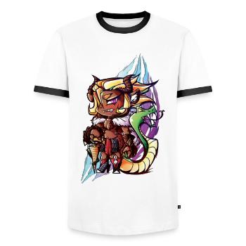 Monster girl série - chimére - T-shirt contrasté Homme - blanc/noir - Devant - AI Model Female 172 light (172cm) & AI Model Male 178 dark (178cm)
