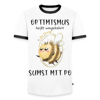 Biene Optimismus Sumsi mit Po - Männer Kontrast-T-Shirt - Weiß/Schwarz - Vorne - AI Model Female 172 light (172cm) & AI Model Male 178 dark (178cm)