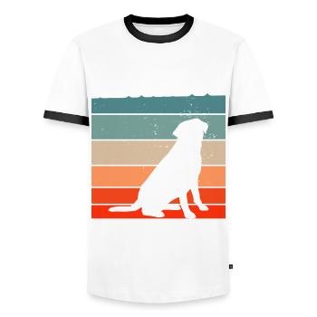 Labrador Geschenkidee für Labrador Retriever Hund - Männer Kontrast-T-Shirt - Weiß/Schwarz - Vorne - AI Model Female 172 light (172cm) & AI Model Male 178 dark (178cm)