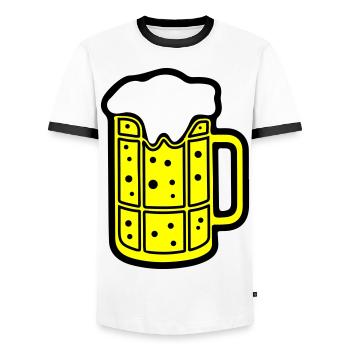 Bierkrug Bier Symbol Prost - Männer Kontrast-T-Shirt - Weiß/Schwarz - Vorne - AI Model Female 172 light (172cm) & AI Model Male 178 dark (178cm)