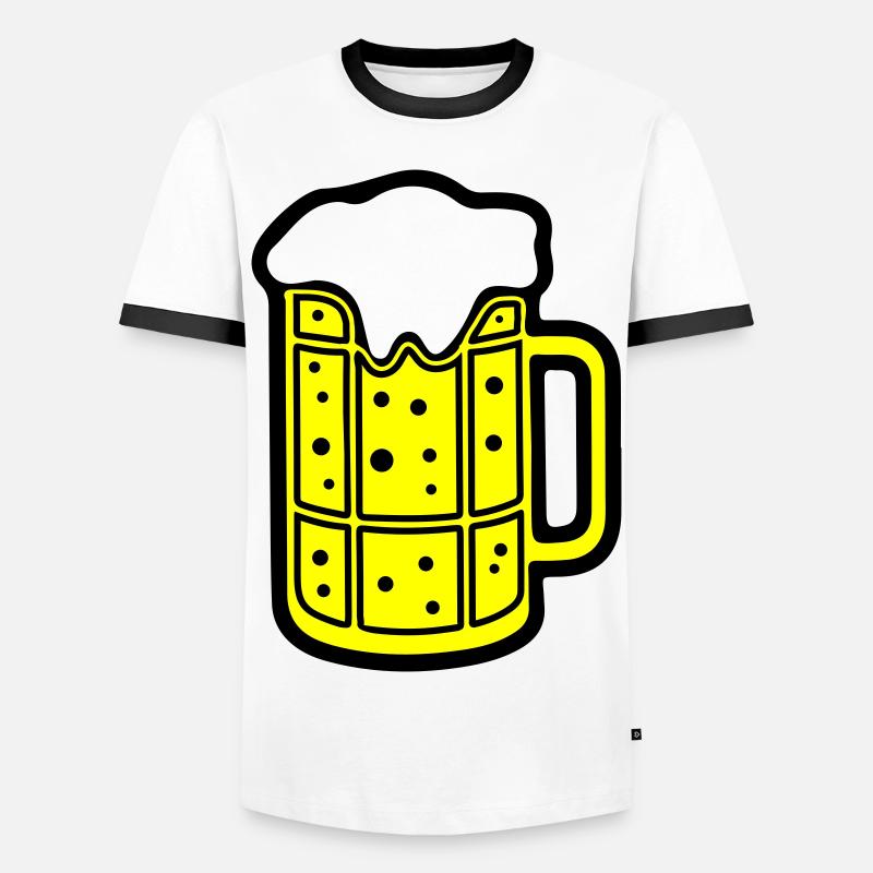 Bierkrug Bier Symbol Prost - Männer Kontrast-T-Shirt - Weiß/Schwarz