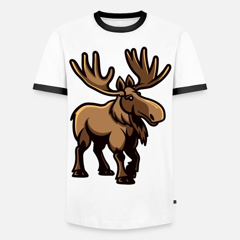 Moose Comic - Men's Ringer Shirt - white/black
