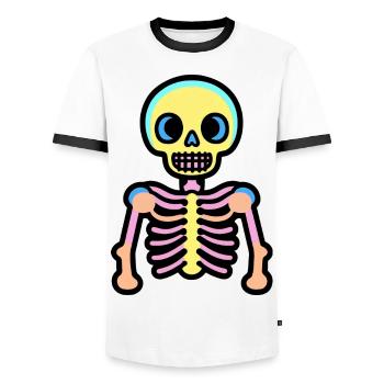 Skeleton Halloween - Men's Ringer Shirt - white/black - Front - AI Model Female 172 light (172cm) & AI Model Male 178 dark (178cm)