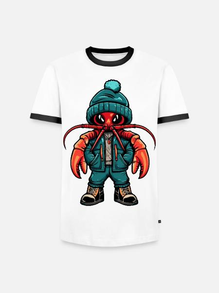 Lobster Crab Funny Winter - Men's Ringer Shirt - white/black