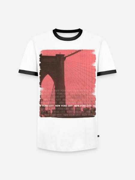 NEW YORK CITY - Männer Kontrast-T-Shirt - Weiß/Schwarz