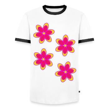 Bunte Blumen - Männer Kontrast-T-Shirt - Weiß/Schwarz - Vorne - AI Model Female 172 light (172cm) & AI Model Male 178 dark (178cm)