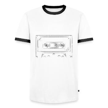 Original Juin 1979 43ème Anniversaire Cadeau Hommes - T-shirt contrasté Homme - blanc/noir - Devant - AI Model Female 172 light (172cm) & AI Model Male 178 dark (178cm)