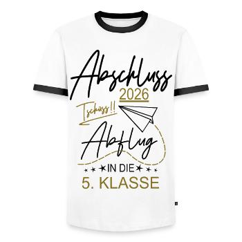Grundschule Abschluss 2026 - Männer Kontrast-T-Shirt - Weiß/Schwarz - Vorne - AI Model Female 172 light (172cm) & AI Model Male 178 dark (178cm)