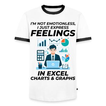 Comptable Comptabilité Tenue de livres Finance Drôle - T-shirt contrasté Homme - blanc/noir - Devant - AI Model Female 172 light (172cm) & AI Model Male 178 dark (178cm)