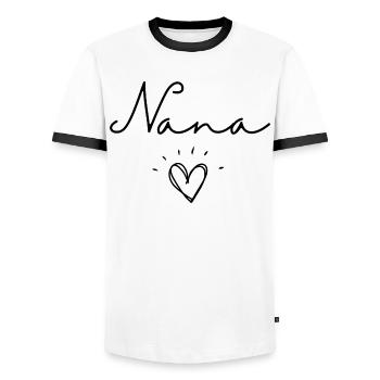 Oma. Nana Geschenk - Männer Kontrast-T-Shirt - Weiß/Schwarz - Vorne - AI Model Female 172 light (172cm) & AI Model Male 178 dark (178cm)