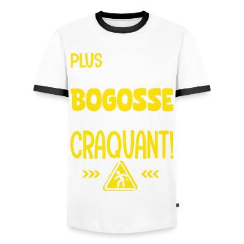 plus je vieillis plus je suis craquant - T-shirt contrasté Homme - blanc/noir - Devant - AI Model Female 172 light (172cm) & AI Model Male 178 dark (178cm)