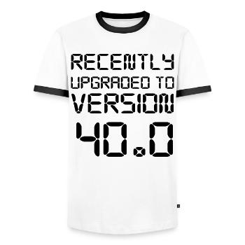 40th birthday - Men's Ringer Shirt - white/black - Front - AI Model Female 172 light (172cm) & AI Model Male 178 dark (178cm)