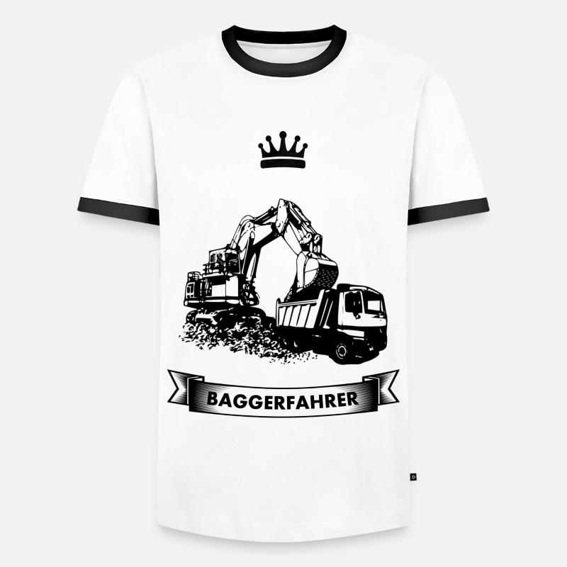 EXCAVATOR DRIVER King King Master Construction Site Construction - Men's Ringer Shirt - white/black