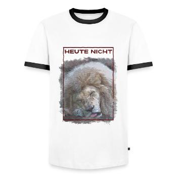 Heute Nicht Löwe - Männer Kontrast-T-Shirt - Weiß/Schwarz - Vorne - AI Model Female 172 light (172cm) & AI Model Male 178 dark (178cm)