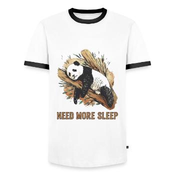 Funny Sleeping Panda Pajamas - Men's Ringer Shirt - white/black - Front - AI Model Female 172 light (172cm) & AI Model Male 178 dark (178cm)