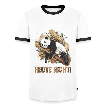 Schlafender Nicht Heute Panda Pyjama - Männer Kontrast-T-Shirt - Weiß/Schwarz - Vorne - AI Model Female 172 light (172cm) & AI Model Male 178 dark (178cm)