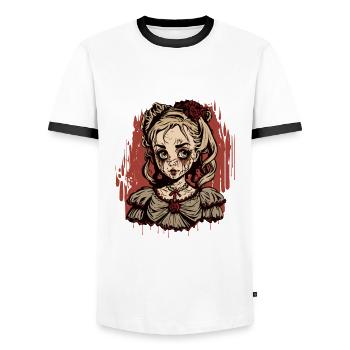 Anti Prinzessin - Männer Kontrast-T-Shirt - Weiß/Schwarz - Vorne - AI Model Female 172 light (172cm) & AI Model Male 178 dark (178cm)