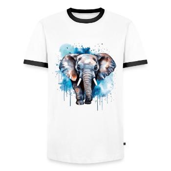 Niedlicher Babyelefant - Mother's Love Design - Männer Kontrast-T-Shirt - Weiß/Schwarz - Vorne - AI Model Female 172 light (172cm) & AI Model Male 178 dark (178cm)