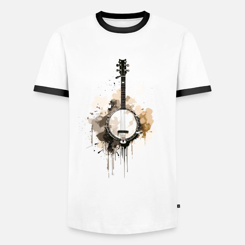Banjo Authentic Bluegrass & - Men's Ringer Shirt - white/black