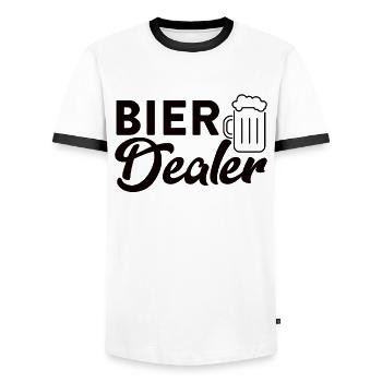 Bier Dealer - Für Bierkenner & Hobbybrauer - Männer Kontrast-T-Shirt - Weiß/Schwarz - Vorne - AI Model Female 172 light (172cm) & AI Model Male 178 dark (178cm)