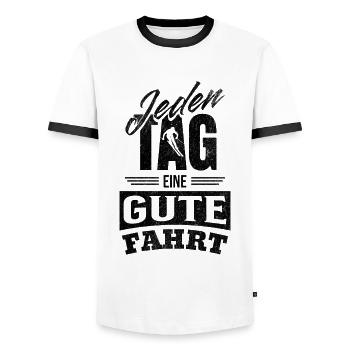 Jeden Tag eine gute Fahrt - Skiurlaub & - Männer Kontrast-T-Shirt - Weiß/Schwarz - Vorne - AI Model Female 172 light (172cm) & AI Model Male 178 dark (178cm)
