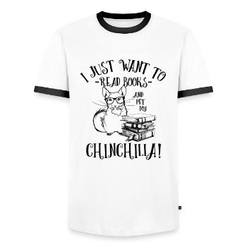 Chinchilla - Men's Ringer Shirt - white/black - Front - AI Model Female 172 light (172cm) & AI Model Male 178 dark (178cm)