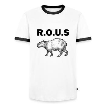 Capybara - Männer Kontrast-T-Shirt - Weiß/Schwarz - Vorne - AI Model Female 172 light (172cm) & AI Model Male 178 dark (178cm)