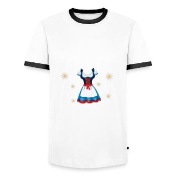 In Mei Dirndl Kumm I Nimma Nei | - Männer Kontrast-T-Shirt - Weiß/Schwarz - Vorne - AI Model Female 172 light (172cm) & AI Model Male 178 dark (178cm)