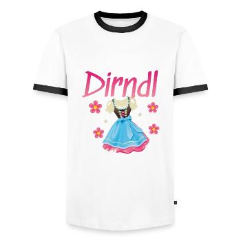 In Mei Dirndl Kumm I Nimma Nei | - Männer Kontrast-T-Shirt - Weiß/Schwarz - Vorne - AI Model Female 172 light (172cm) & AI Model Male 178 dark (178cm)