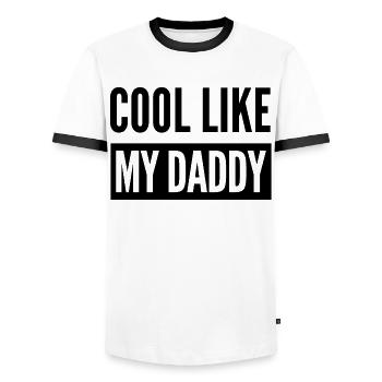 COOL COMME MON PAPA - T-shirt contrasté Homme - blanc/noir - Devant - AI Model Female 172 light (172cm) & AI Model Male 178 dark (178cm)