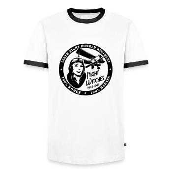 Nachthexen - Männer Kontrast-T-Shirt - Weiß/Schwarz - Vorne - AI Model Female 172 light (172cm) & AI Model Male 178 dark (178cm)