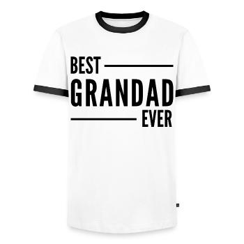 BEST GRANDAD EVER. GRANDAD GIFT - Men's Ringer Shirt - white/black - Front - AI Model Female 172 light (172cm) & AI Model Male 178 dark (178cm)