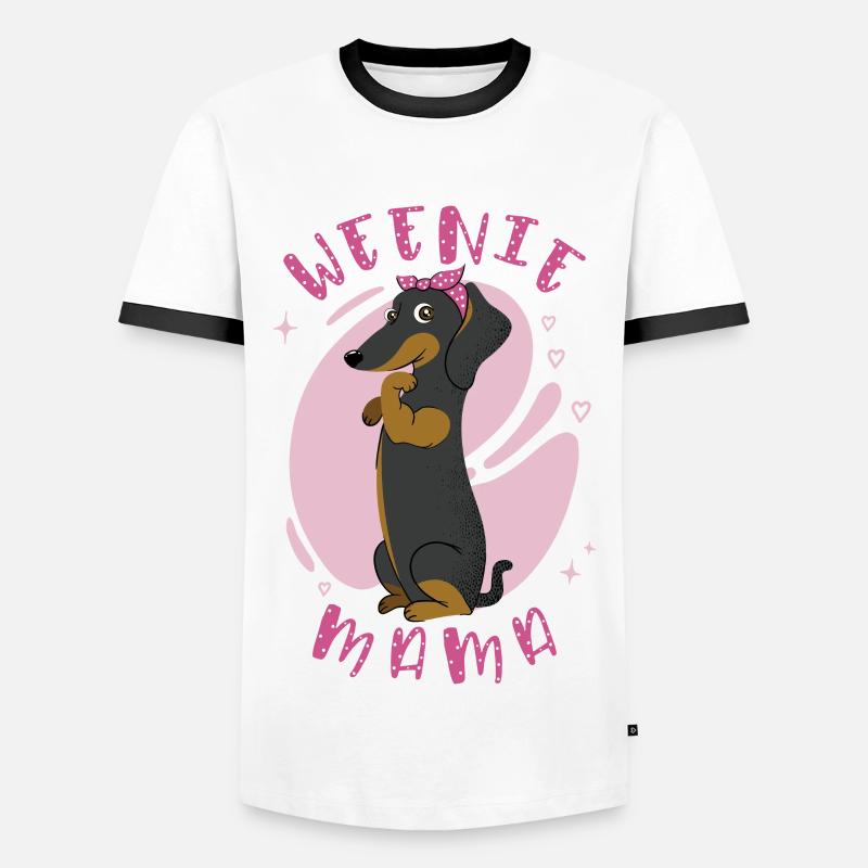 Weenie Mama Dachshund - Men's Ringer Shirt - white/black