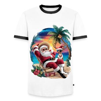 Weihnachten im Juli - Männer Kontrast-T-Shirt - Weiß/Schwarz - Vorne - AI Model Female 172 light (172cm) & AI Model Male 178 dark (178cm)